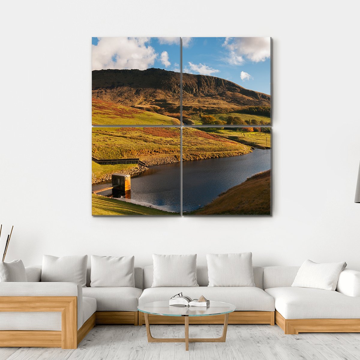 Dove Stone Reservoir Canvas Wall Art-4 Square-Gallery Wrap-17" x 17"-Tiaracle