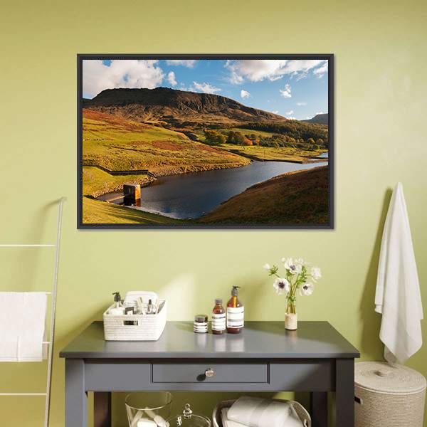 Dove Stone Reservoir Canvas Wall Art-3 Horizontal-Gallery Wrap-25" x 16"-Tiaracle