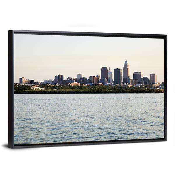 Downtown Cleveland Canvas Wall Art-3 Horizontal-Gallery Wrap-25" x 16"-Tiaracle