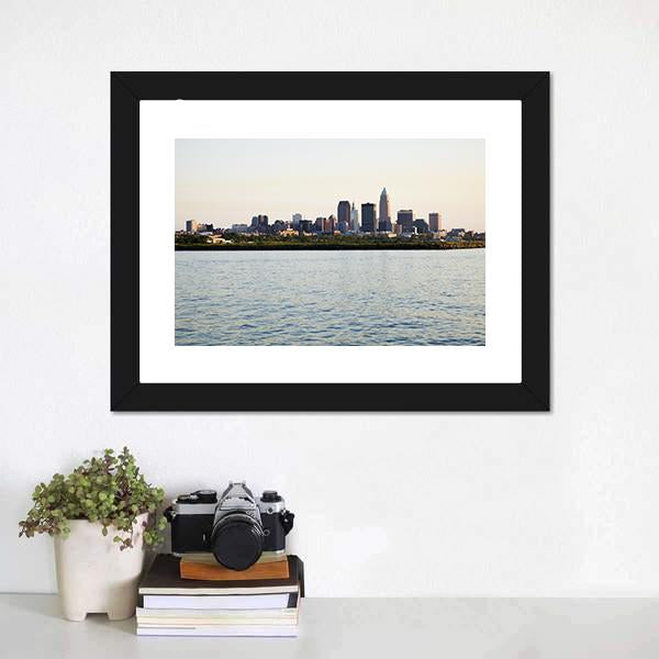 Downtown Cleveland Canvas Wall Art-1 Piece-Framed Print-20" x 16"-Tiaracle