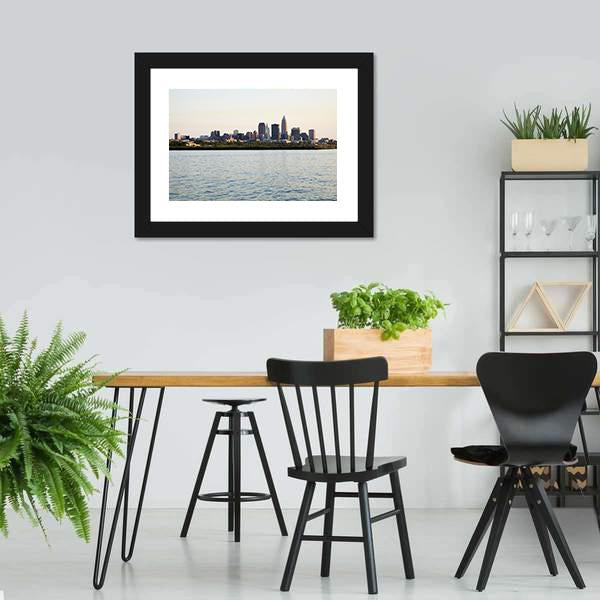 Downtown Cleveland Canvas Wall Art-3 Horizontal-Gallery Wrap-25" x 16"-Tiaracle