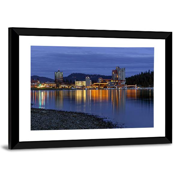 Downtown Coeur d'Alene Panoramic Canvas Wall Art-1 Piece-36" x 12"-Tiaracle