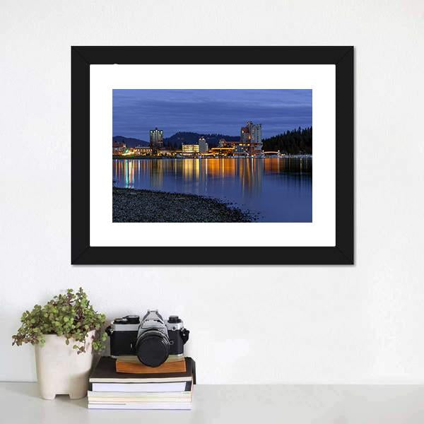Downtown Coeur d'Alene Panoramic Canvas Wall Art-1 Piece-36" x 12"-Tiaracle