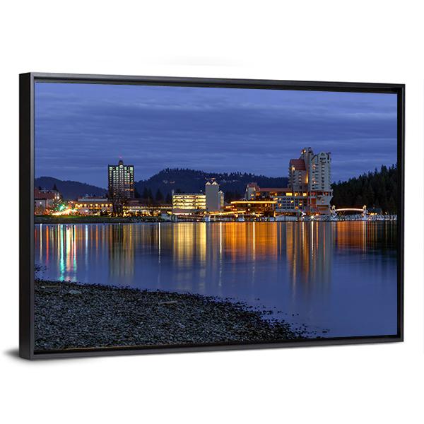 Downtown Coeur d'Alene Panoramic Canvas Wall Art-1 Piece-36" x 12"-Tiaracle