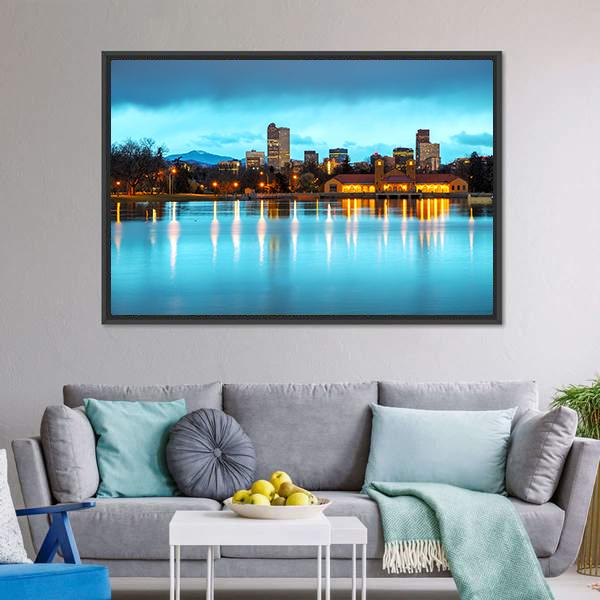 Downtown Denver Colorado Panoramic Canvas Wall Art-1 Piece-36" x 12"-Tiaracle
