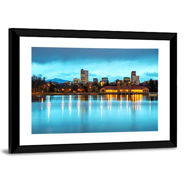 Downtown Denver Colorado Panoramic Canvas Wall Art-1 Piece-36" x 12"-Tiaracle