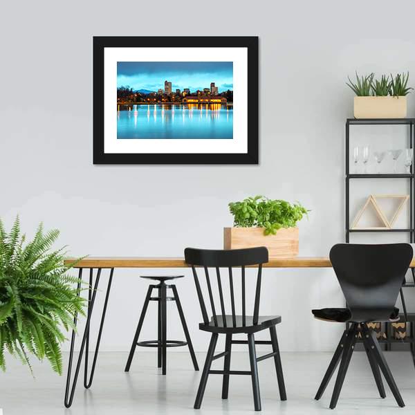 Downtown Denver Colorado Panoramic Canvas Wall Art-1 Piece-36" x 12"-Tiaracle