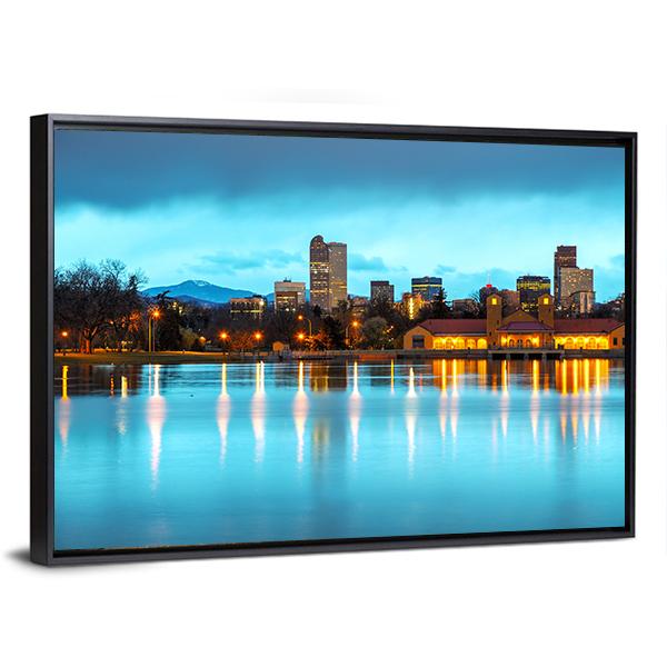 Downtown Denver Colorado Panoramic Canvas Wall Art-1 Piece-36" x 12"-Tiaracle