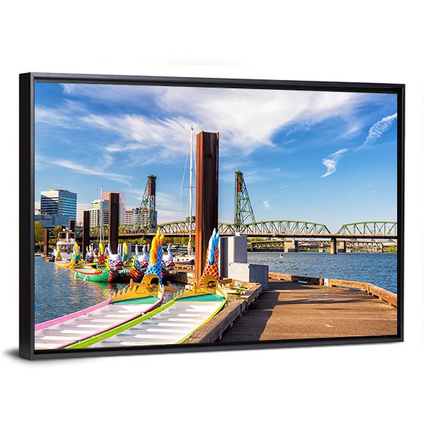 Dragon Boats Canvas Wall Art-3 Horizontal-Gallery Wrap-25" x 16"-Tiaracle