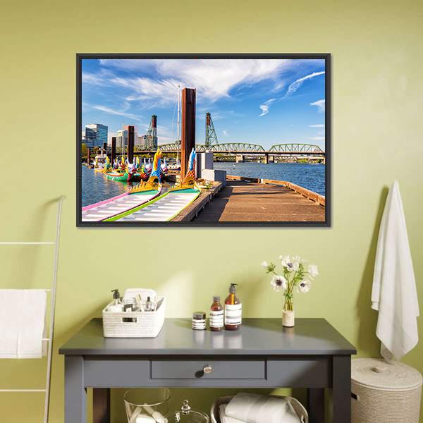 Dragon Boats Canvas Wall Art-3 Horizontal-Gallery Wrap-25" x 16"-Tiaracle