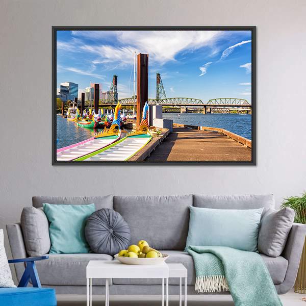 Dragon Boats Canvas Wall Art-3 Horizontal-Gallery Wrap-25" x 16"-Tiaracle