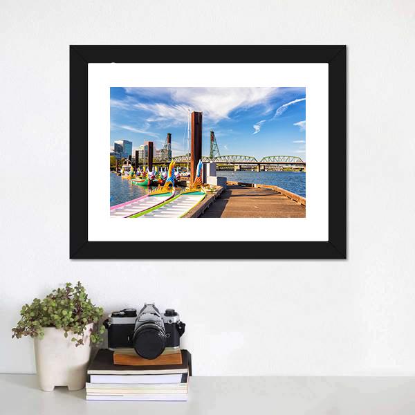 Dragon Boats Canvas Wall Art-3 Horizontal-Gallery Wrap-25" x 16"-Tiaracle