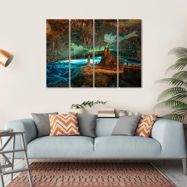 Dragon Caves Lake Canvas Wall Art-4 Horizontal-Gallery Wrap-34" x 24"-Tiaracle