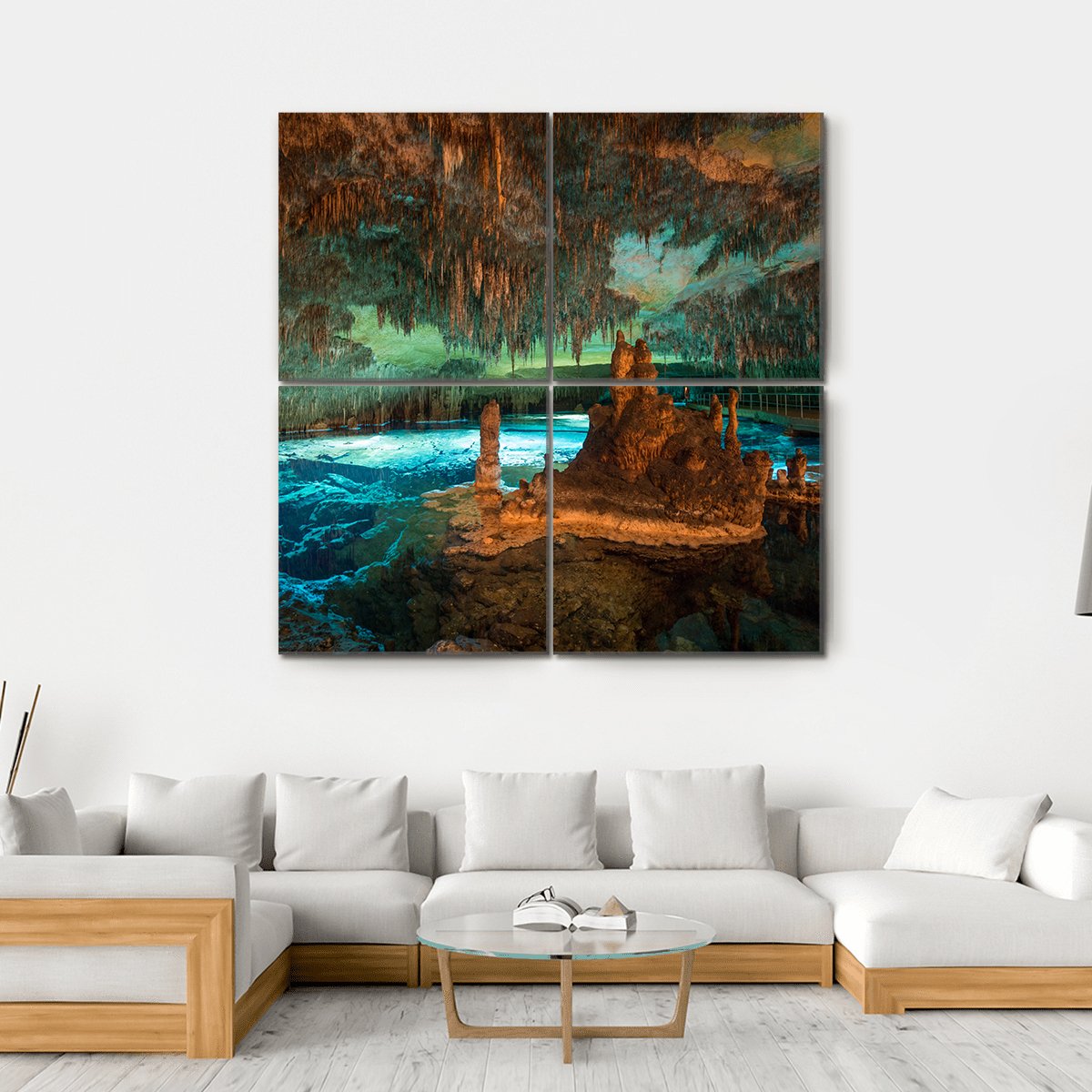 Dragon Caves Lake Canvas Wall Art-4 Square-Gallery Wrap-17" x 17"-Tiaracle