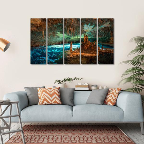 Dragon Caves Lake Canvas Wall Art-5 Horizontal-Gallery Wrap-22" x 12"-Tiaracle