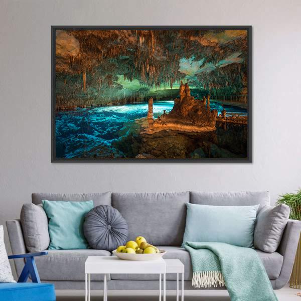 Dragon Caves Lake Canvas Wall Art-3 Horizontal-Gallery Wrap-25" x 16"-Tiaracle