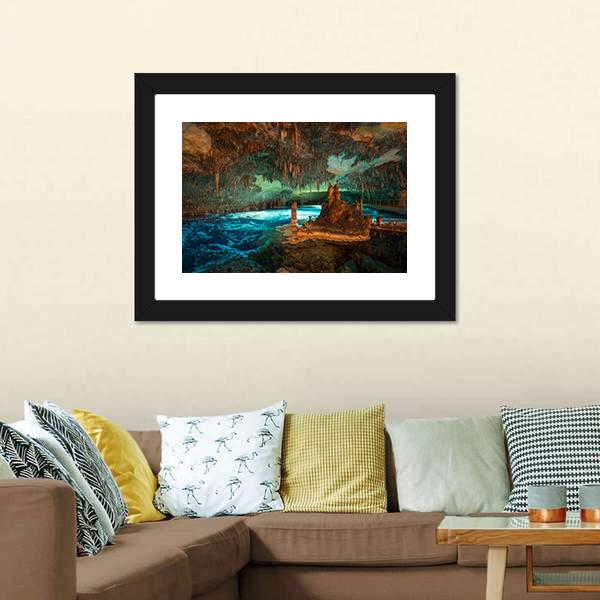 Dragon Caves Lake Canvas Wall Art-1 Piece-Framed Print-20" x 16"-Tiaracle