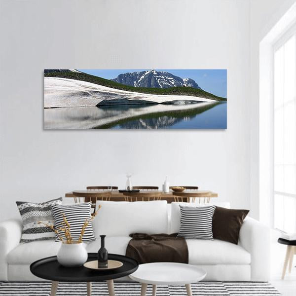 Dragon Lake & Astraka Peak Panoramic Canvas Wall Art-1 Piece-36" x 12"-Tiaracle