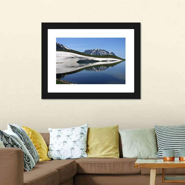 Dragon Lake &amp; Astraka Peak Canvas Wall Art-1 Piece-Framed Print-20" x 16"-Tiaracle