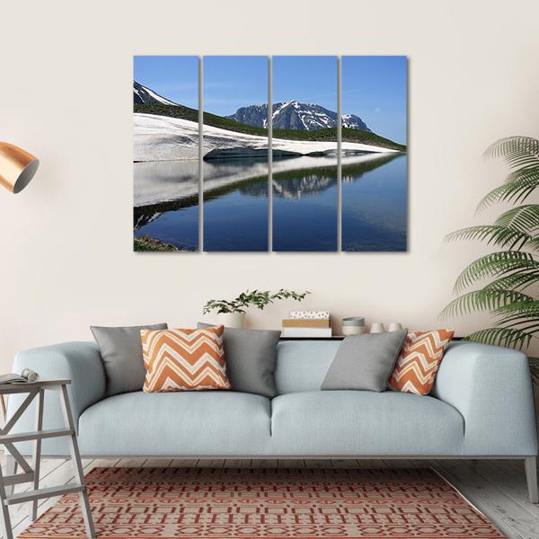 Dragon Lake &amp; Astraka Peak Canvas Wall Art-4 Horizontal-Gallery Wrap-34" x 24"-Tiaracle