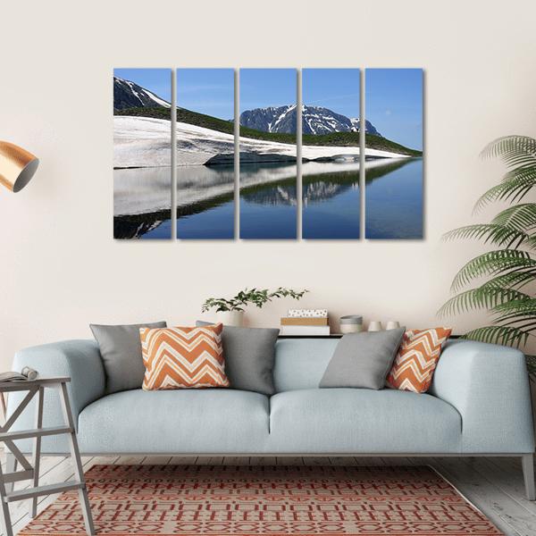 Dragon Lake & Astraka Peak Canvas Wall Art-5 Horizontal-Gallery Wrap-22" x 12"-Tiaracle