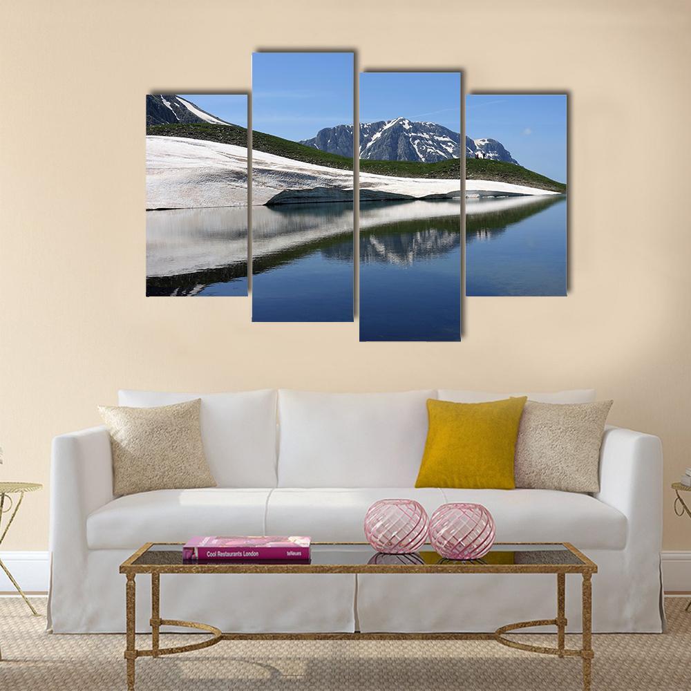 Dragon Lake & Astraka Peak Canvas Wall Art-4 Pop-Gallery Wrap-50" x 32"-Tiaracle