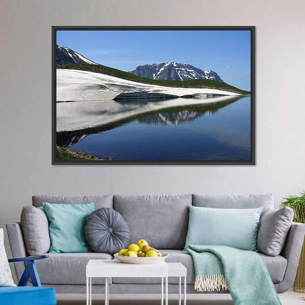 Dragon Lake & Astraka Peak Panoramic Canvas Wall Art-1 Piece-36" x 12"-Tiaracle