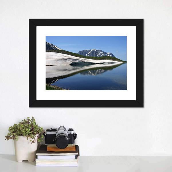 Dragon Lake & Astraka Peak Panoramic Canvas Wall Art-1 Piece-36" x 12"-Tiaracle
