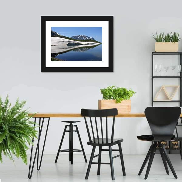 Dragon Lake & Astraka Peak Panoramic Canvas Wall Art-1 Piece-36" x 12"-Tiaracle