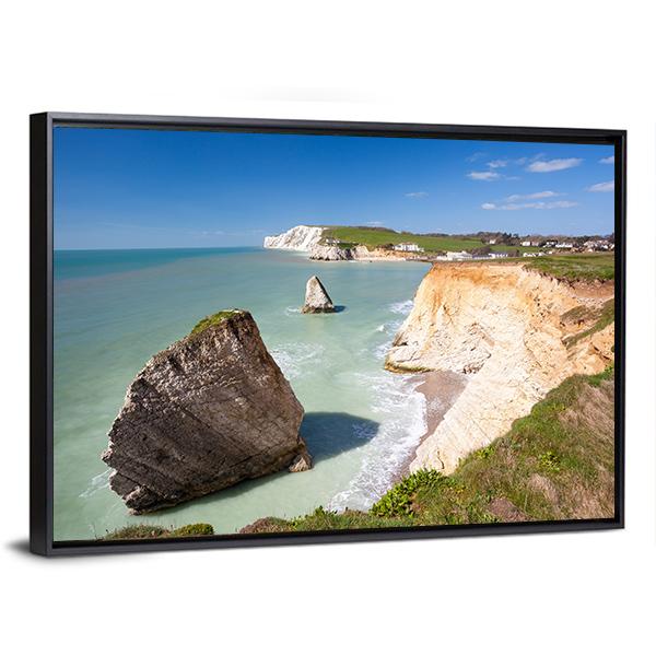 Dramatic Chalk Cliffs Canvas Wall Art-5 Horizontal-Gallery Wrap-22" x 12"-Tiaracle
