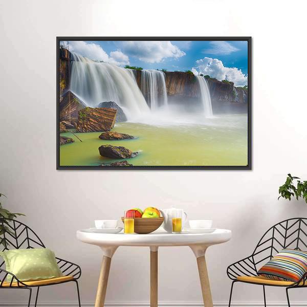 Dramatic Chalk Cliffs Canvas Wall Art-1 Piece-Floating Frame-24" x 16"-Tiaracle