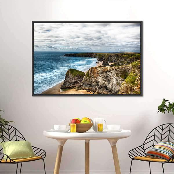 Dramatic Coast Landscape Canvas Wall Art-1 Piece-Floating Frame-24" x 16"-Tiaracle