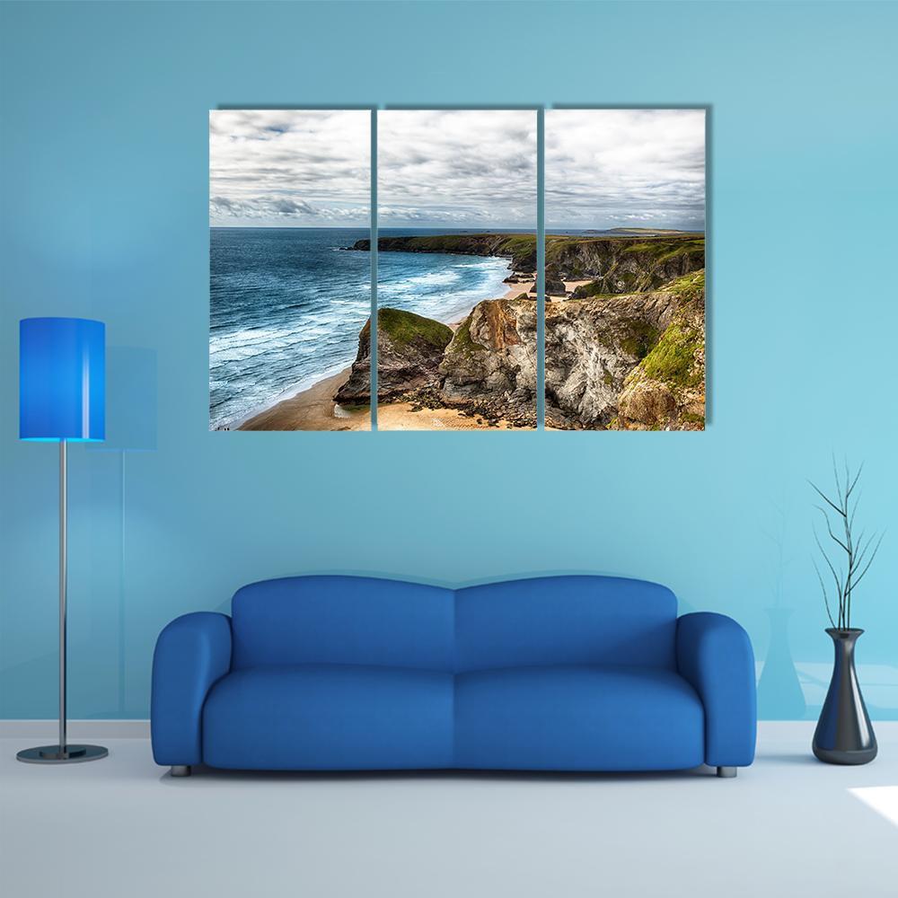 Dramatic Coast Landscape Canvas Wall Art-3 Horizontal-Gallery Wrap-37" x 24"-Tiaracle