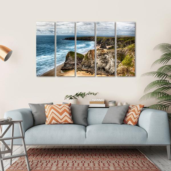 Dramatic Coast Landscape Canvas Wall Art-5 Horizontal-Gallery Wrap-22" x 12"-Tiaracle