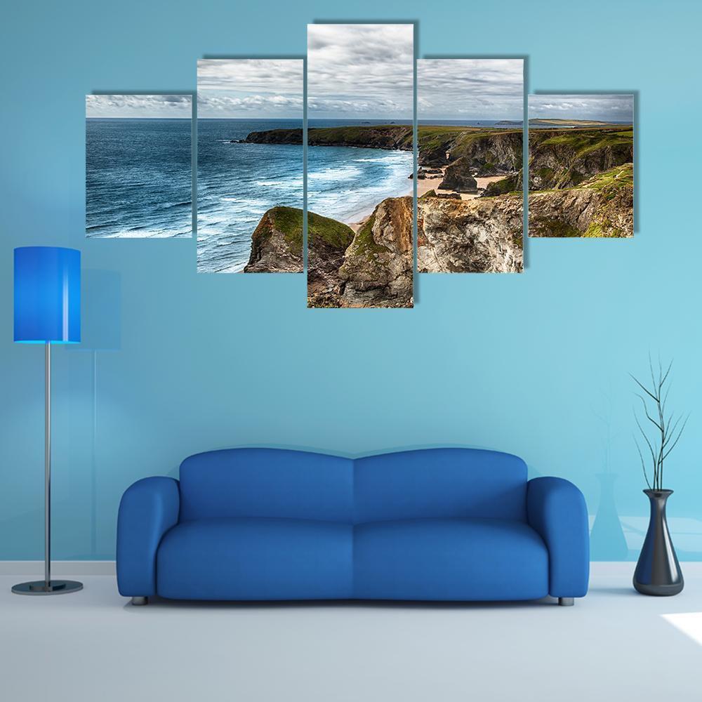 Dramatic Coast Landscape Canvas Wall Art-4 Pop-Gallery Wrap-50" x 32"-Tiaracle