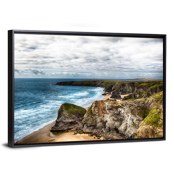 Dramatic Coast Landscape Canvas Wall Art-3 Horizontal-Gallery Wrap-25" x 16"-Tiaracle