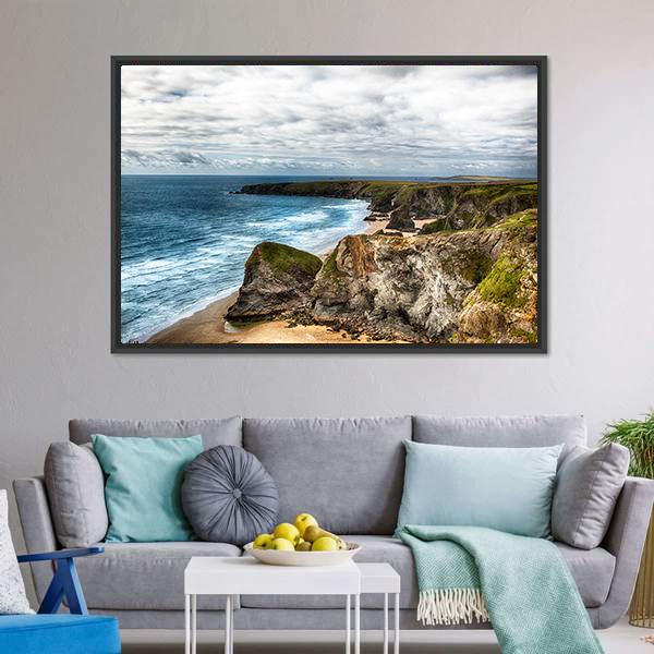 Dramatic Coast Landscape Canvas Wall Art-3 Horizontal-Gallery Wrap-25" x 16"-Tiaracle