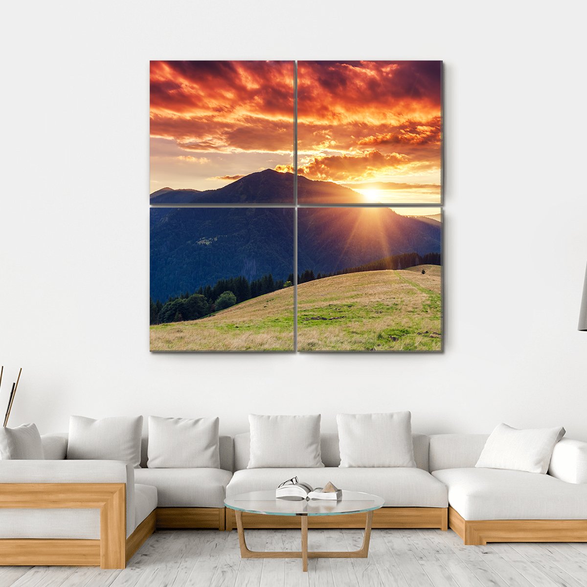 Dramatic Scenery Ukraine Canvas Wall Art-4 Square-Gallery Wrap-17" x 17"-Tiaracle