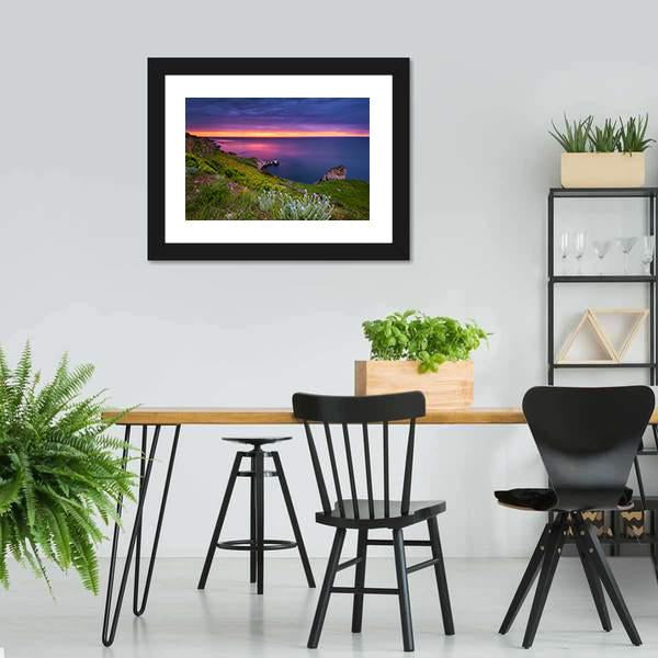 Dramatic Sky Seascape Canvas Wall Art-3 Horizontal-Gallery Wrap-25" x 16"-Tiaracle