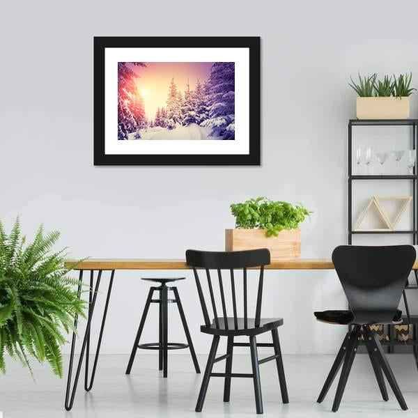 Dramatic Wintry Scene Canvas Wall Art-5 Horizontal-Gallery Wrap-22" x 12"-Tiaracle