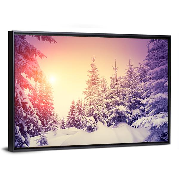 Dramatic Wintry Scene Canvas Wall Art-5 Horizontal-Gallery Wrap-22" x 12"-Tiaracle