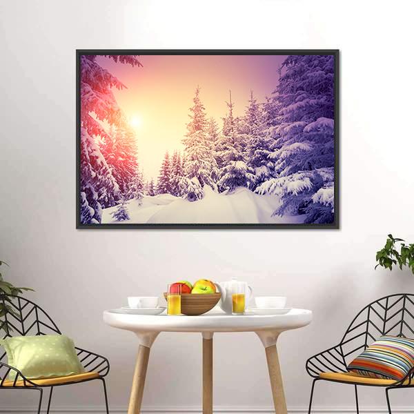 Dramatic Wintry Scene Canvas Wall Art-3 Horizontal-Gallery Wrap-25" x 16"-Tiaracle