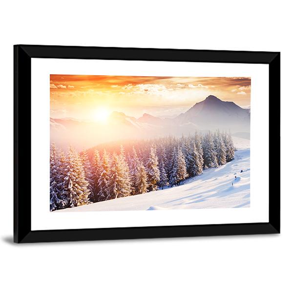 Dramatic Wintry Scenery Canvas Wall Art-3 Horizontal-Gallery Wrap-25&quot; x 16&quot;-Tiaracle
