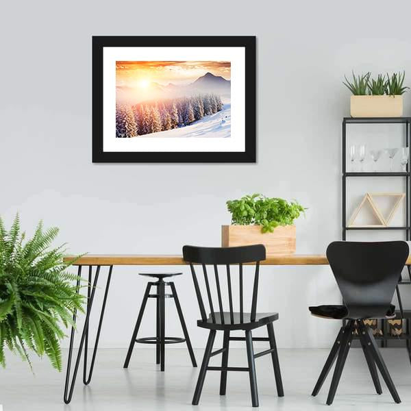 Dramatic Wintry Scenery Canvas Wall Art-3 Horizontal-Gallery Wrap-25&quot; x 16&quot;-Tiaracle
