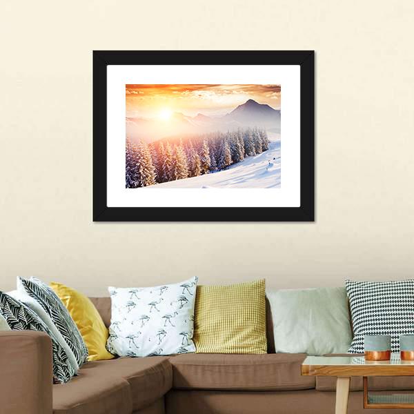 Dramatic Wintry Scenery Canvas Wall Art-3 Horizontal-Gallery Wrap-25&quot; x 16&quot;-Tiaracle