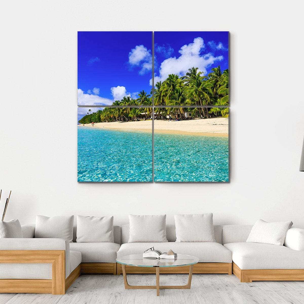 Dravuni Island Canvas Wall Art-4 Square-Gallery Wrap-17" x 17"-Tiaracle