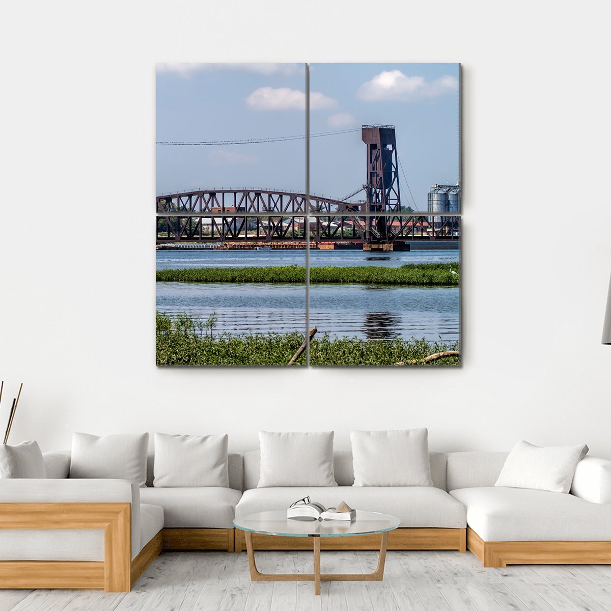 Drawbridge In Decatur Canvas Wall Art-4 Square-Gallery Wrap-17" x 17"-Tiaracle