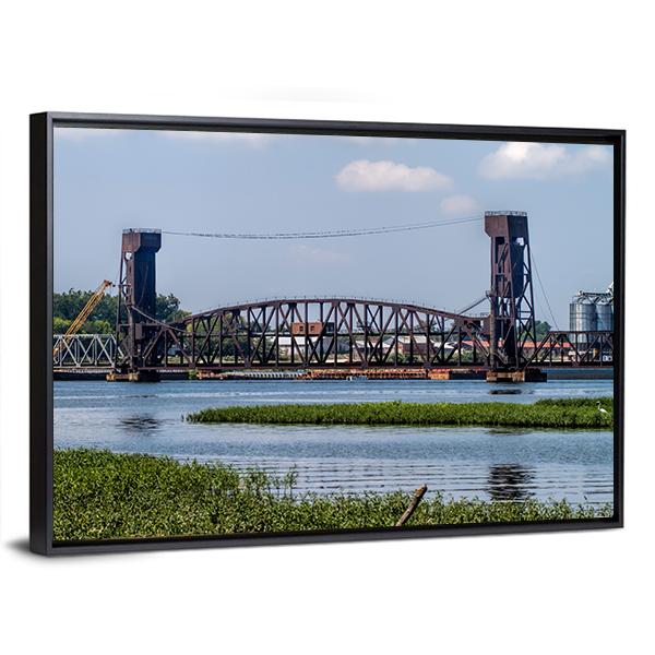 Drawbridge In Decatur Canvas Wall Art-5 Horizontal-Gallery Wrap-22" x 12"-Tiaracle