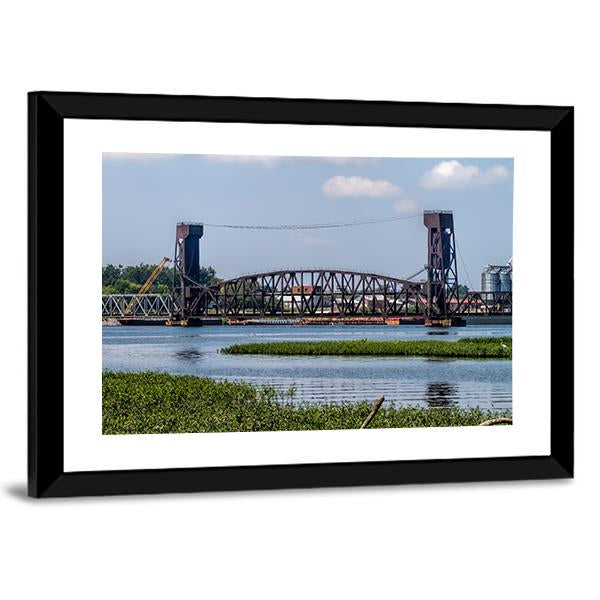 Drawbridge In Decatur Canvas Wall Art-3 Horizontal-Gallery Wrap-25" x 16"-Tiaracle