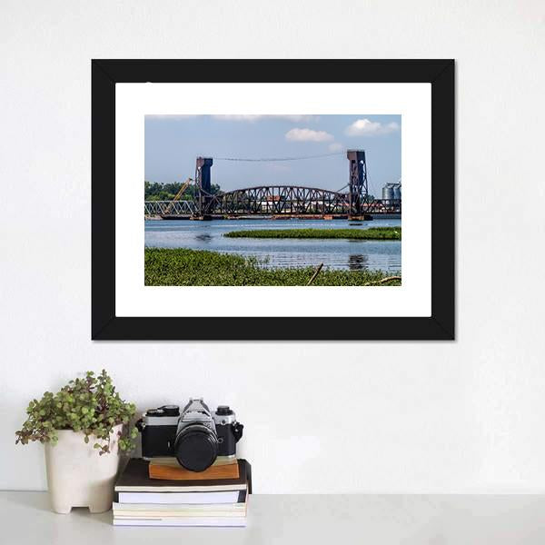 Drawbridge In Decatur Canvas Wall Art-3 Horizontal-Gallery Wrap-25" x 16"-Tiaracle